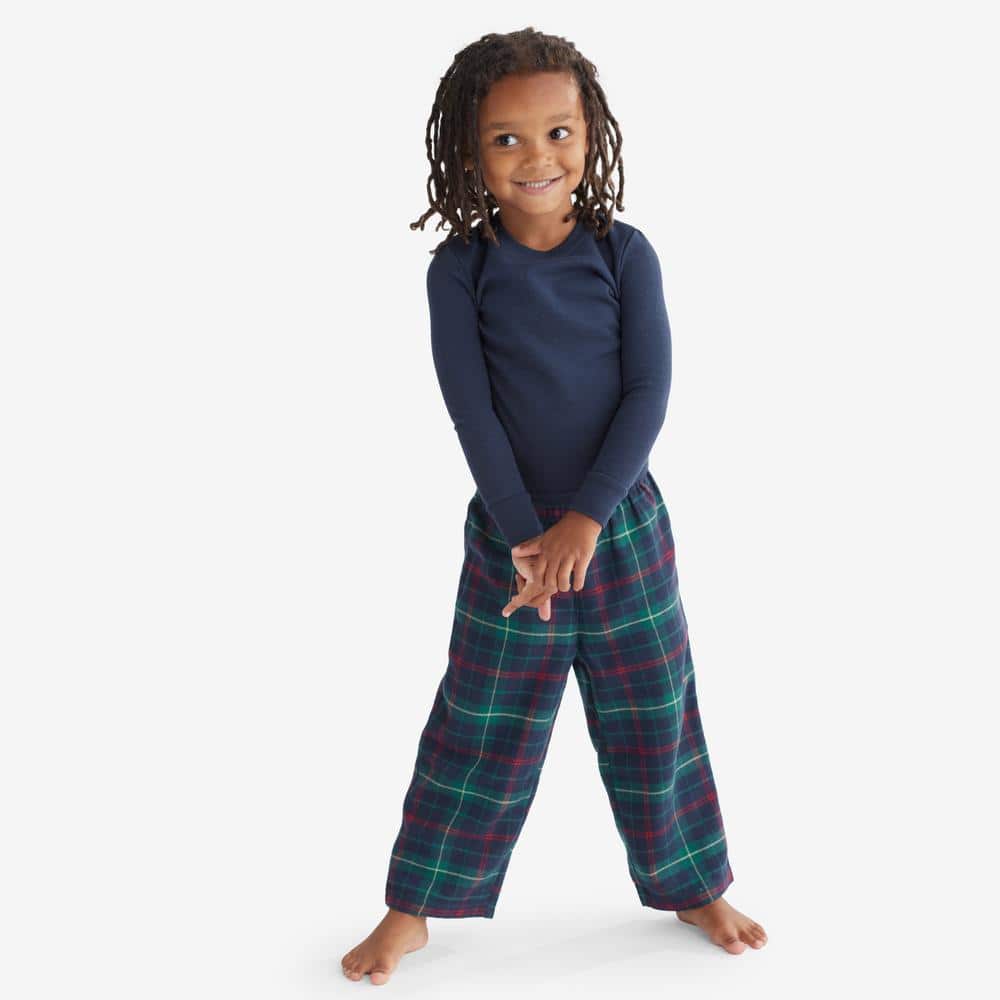 The Company Store Company Cotton Family Flannel Kids Unisex Toddler 2T-Green/Navy  Chalet Plaid Pajama Set 60010E-2T-GRNNAVY - The Home Depot