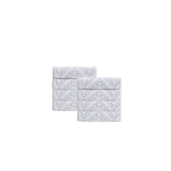 Enchante Home Gonzales 8 pcs Silver Turkish Cotton Wash Towels