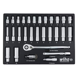 1/2 in. Deep Socket Tray Set - Metric (29-Piece) Drive Professional Standard and