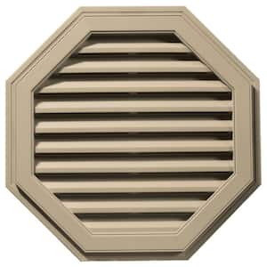 32 in. x 32 in. Octagon Brown/Tan Plastic Built-in Screen Gable Louver Vent