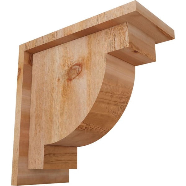 Ekena Millwork 6 in. x 12 in. x 12 in. Western Red Cedar Alpine Rough Sawn Corbel with Backplate