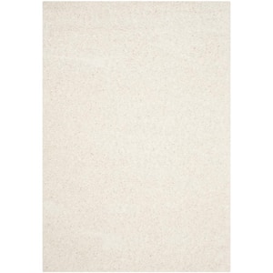 Athens Shag White 5 ft. x 8 ft. Solid Area Rug