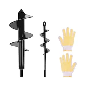 3 in. 1.6 in. Earth Auger Bit (2-Piece Set), Garden Auger Drill Bit for Planting for Cordless Drill