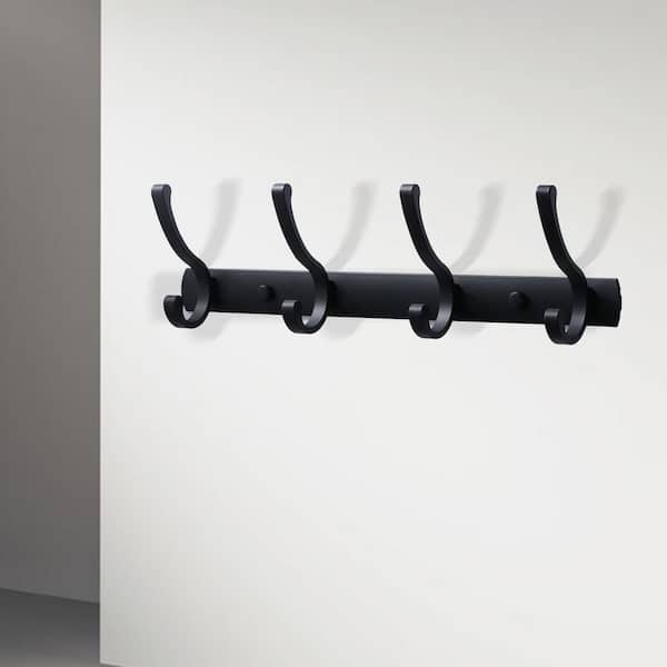 IVIGA 14 in. Wall Mounted Hook Rack in Black, 2 Pack AR5009826BX2 - The  Home Depot