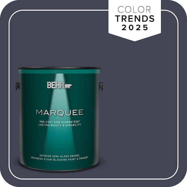 BEHR MARQUEE 1 gal. #PPU15-19 Black Sapphire One-Coat Hide Semi-Gloss Enamel Interior Paint & Primer