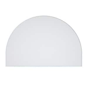 60 in. W x 40 in. H Framed Arched Bathroom Vanity Mirror in White