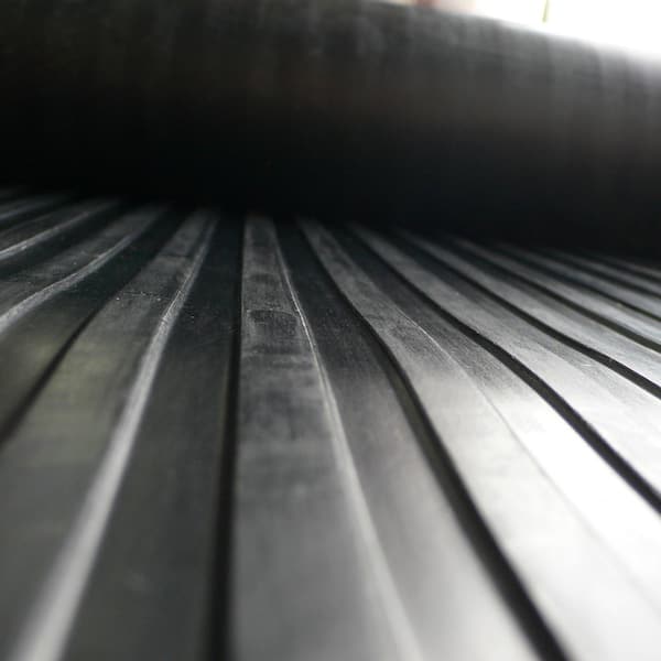 Rubber-Cal Corrugated Wide Rib 3 ft. x 15 ft. Black Rubber Flooring (45 sq. ft.)