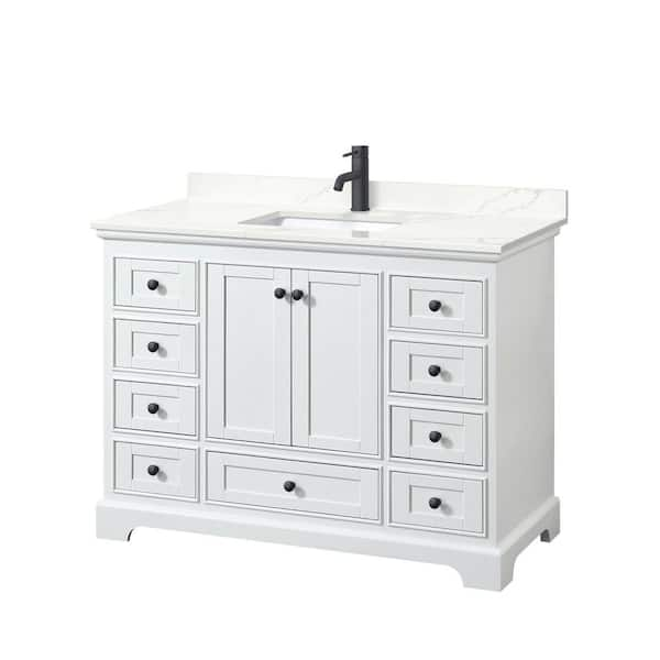 Wyndham Collection Deborah 48 in. W x 22 in. D x 35 in. H Single Bath ...