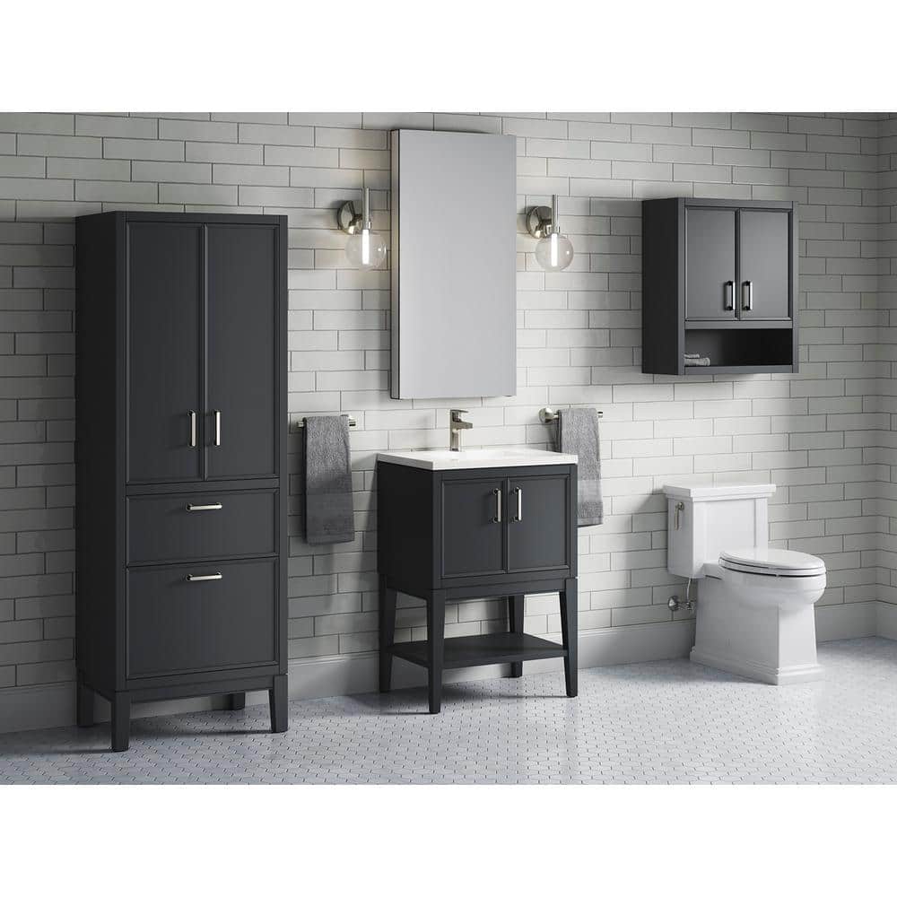 Winnow 24" Slate Gray Freestanding Single Bathroom Vanity with Quartz Top