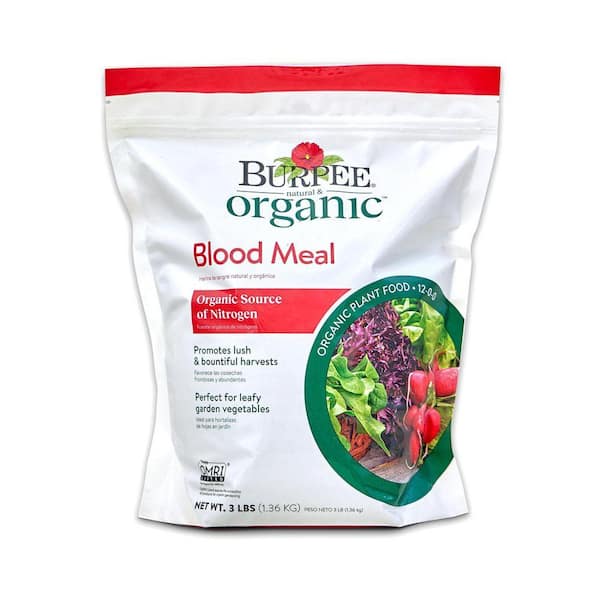 Organic Blood Meal Fertilizer 3 lb., Natural Nitrogen for Vegetables Soil Health, Pest Repellent for Some Animals