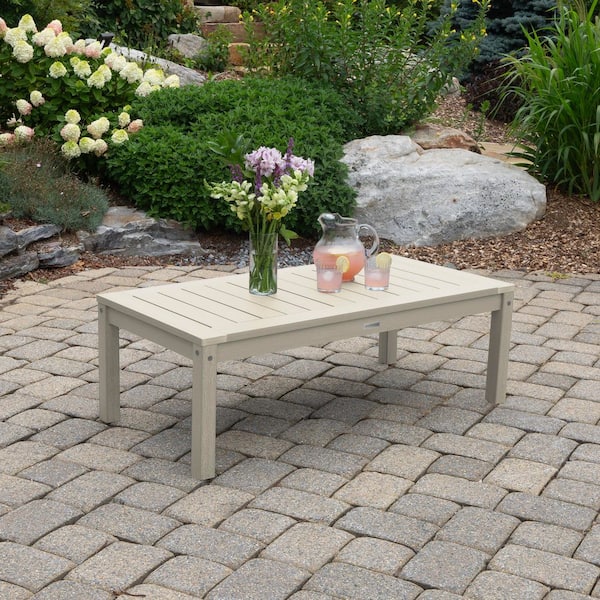 Highwood Adirondack Whitewash Rectangular Recycled Plastic Outdoor Coffee Table