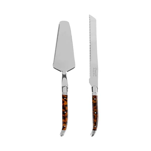 Connoisseur Laguiole 2-Piece Cake and Pie Stainless Steel Server Set with Tortoise Shell Handles
