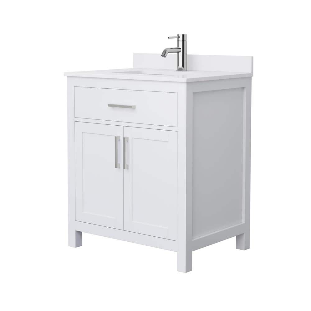 Beckett 30" White Single Bathroom Vanity with Cultured Marble Countertop