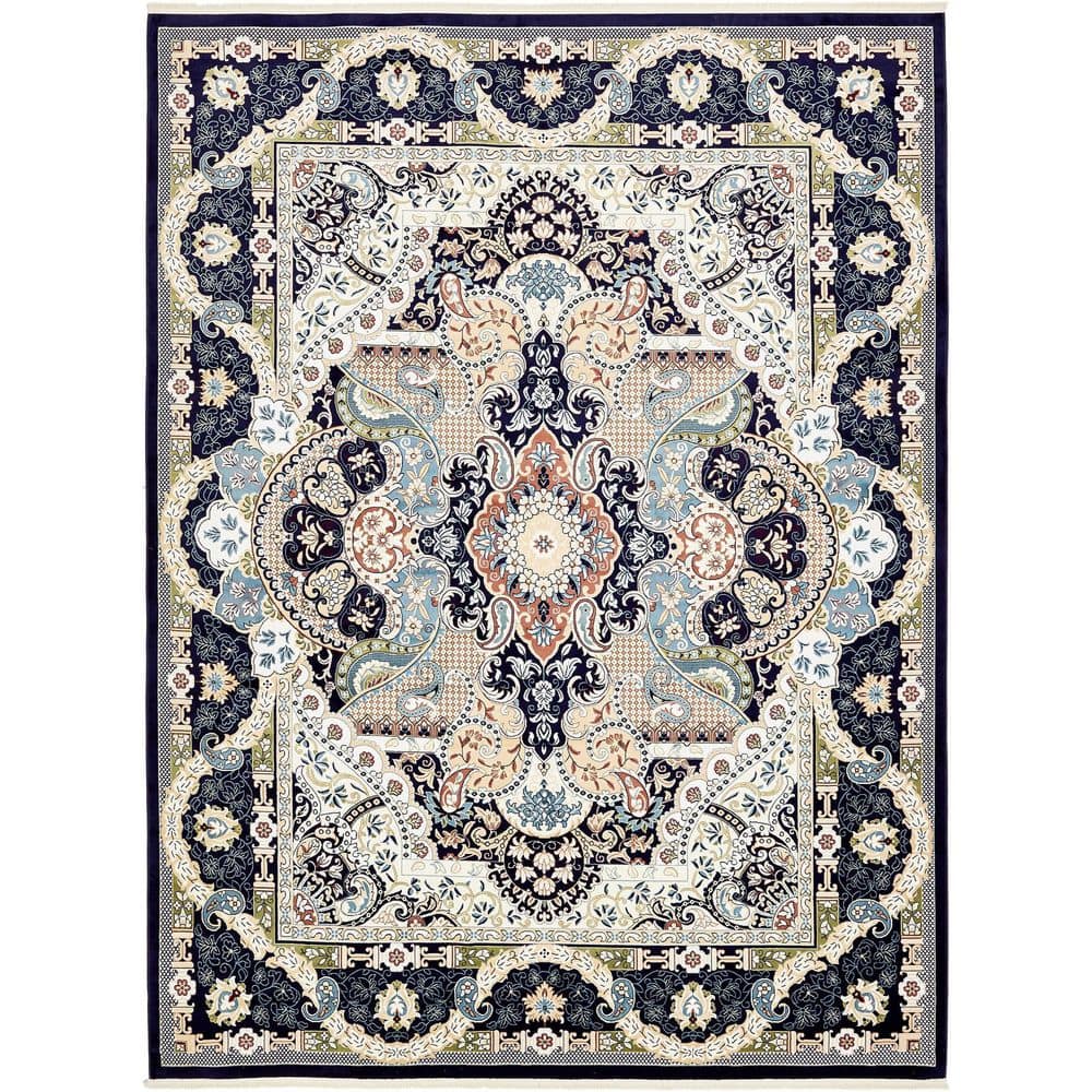 Unique Loom Narenj Glasgow Navy Blue 10' 0 x 13' 0 Area Rug 3137092
