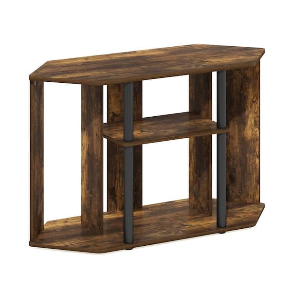 Furinno Classic 38.74 in. Amber Pine/Black TV Stand with Shelves Fits TV's up to 43 in.