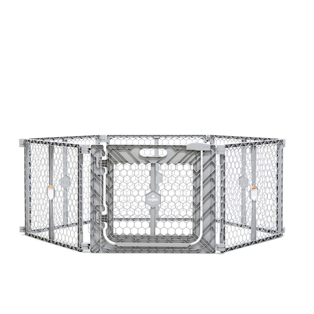 Regalo Plastic Play Yard with Door - Gray