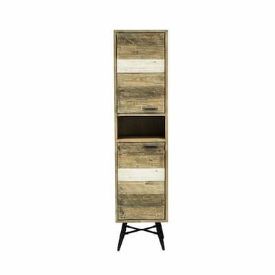 Kingrass 16 in.W x 14 in. D x 67 in.H Storage Column in Solid Acacia Wood