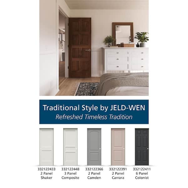 JELD-WEN 30 in. x 80 in. 8 Panel Right-Handed Solid Core Clear
