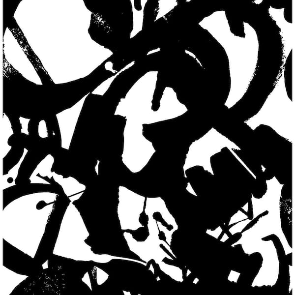 NextWall 30.75 sq. ft. Onyx Inkblot Vinyl Peel and Stick Wallpaper Roll