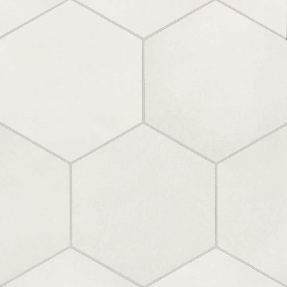 Sample-Makoto Hexagon 4 in. x 5 in. Matte Shoji White Porcelain Floor Tile price history on PriceWatchPro