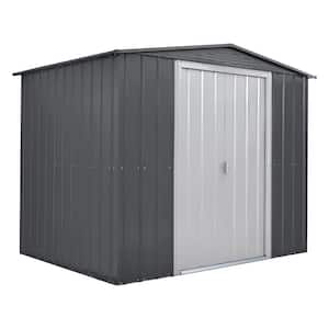 Do-it Yourself Gable 8 ft. W x 6 ft. D Metal Outdoor Storage Shed with Double Sliding Doors 48 sq. ft.