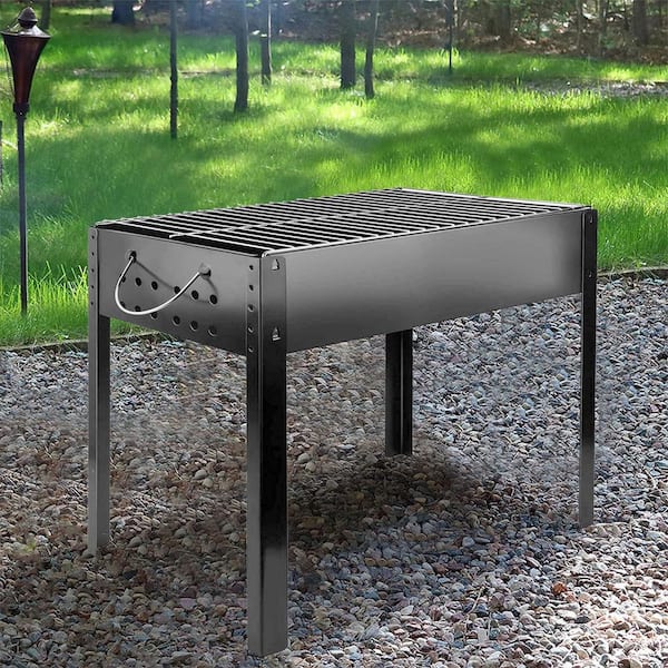 Kahomvis Portable Foldable Outdoor Charcoal Barbecue Grill in Black,  Detachable Collapsible Tabletop BBQ Smoker Grill Tool DHS-LKW1-8242 The  Home Depot
