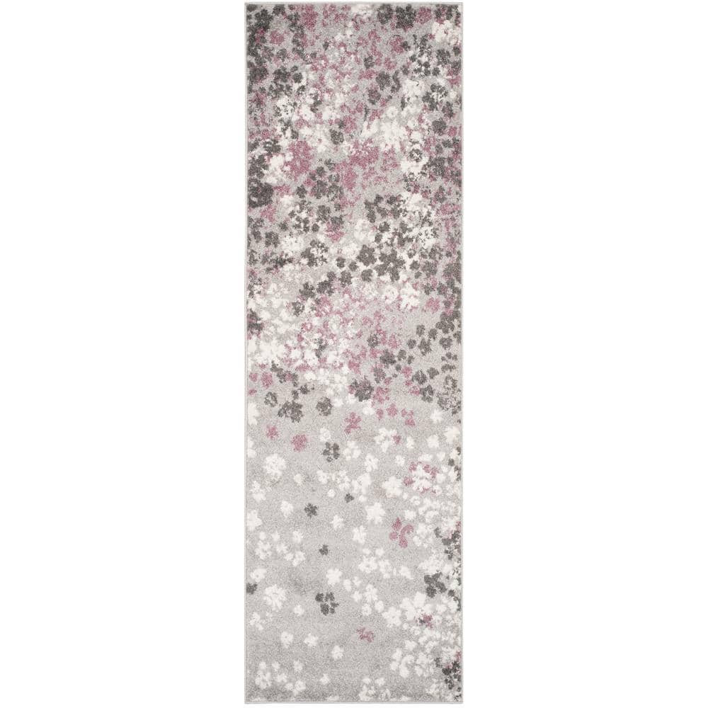Adirondack Light Gray/Purple 3 ft. x 12 ft. Floral Runner Rug price history on PriceWatchPro