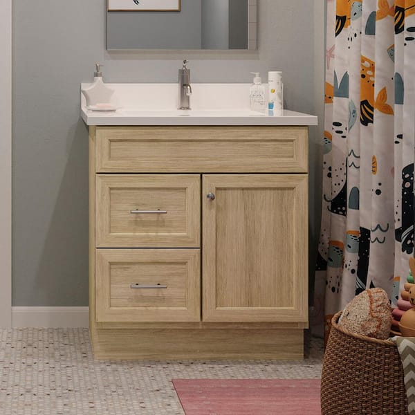Canfield 30 in. W x 21 in. D x 33.5 in. H Bath Vanity Cabinet without Top in Sandstone Finish