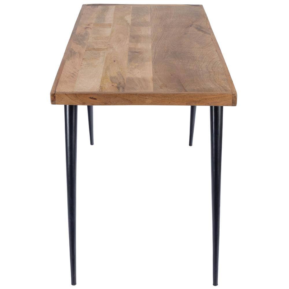 Black Mango Wood Desk with Storage Drawer