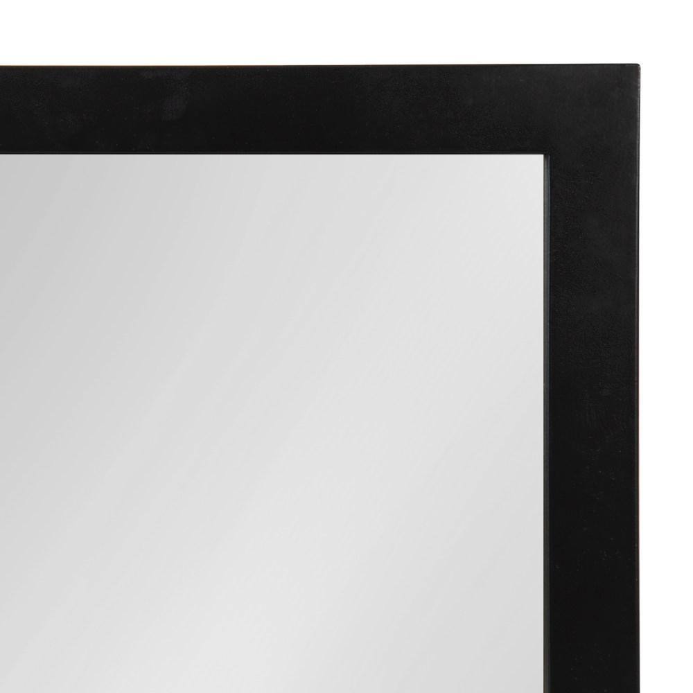 Jackson Large Rustic-Modern Farmhouse Full-Length Mirror with Shelf - Black
