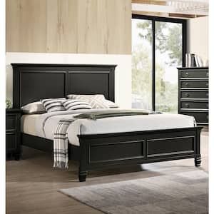 New Classic Furniture Tamarack Black Wood Frame King Panel Bed