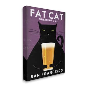 Fat Cat Brewing Vintage Typography Design by Ryan Fowler Unframed Typography Art Print 20 in. x 16 in.