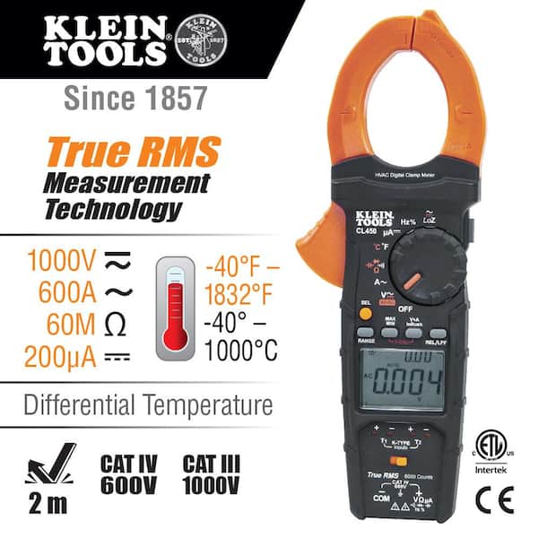 HVAC Clamp Meter with Differential Temperature