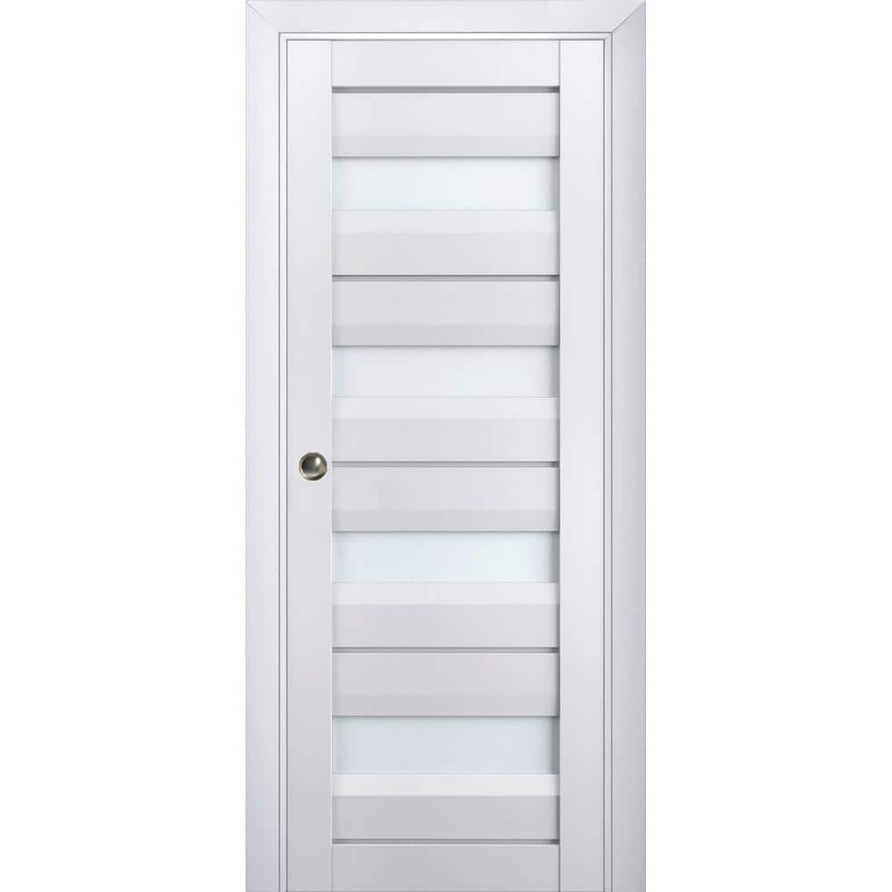 30 in. x 96 in. 1 Panel White Finished Solid Wood Sliding Door with Hardware price history on PriceWatchPro