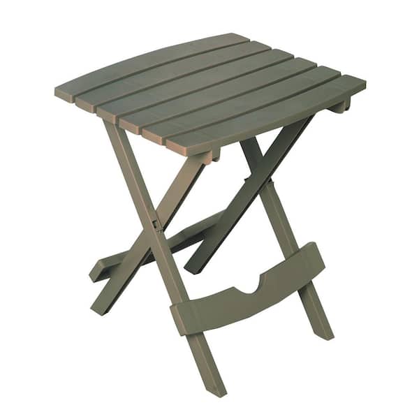 Adams Manufacturing Quik-Fold Gray Resin Plastic Outdoor Side Table