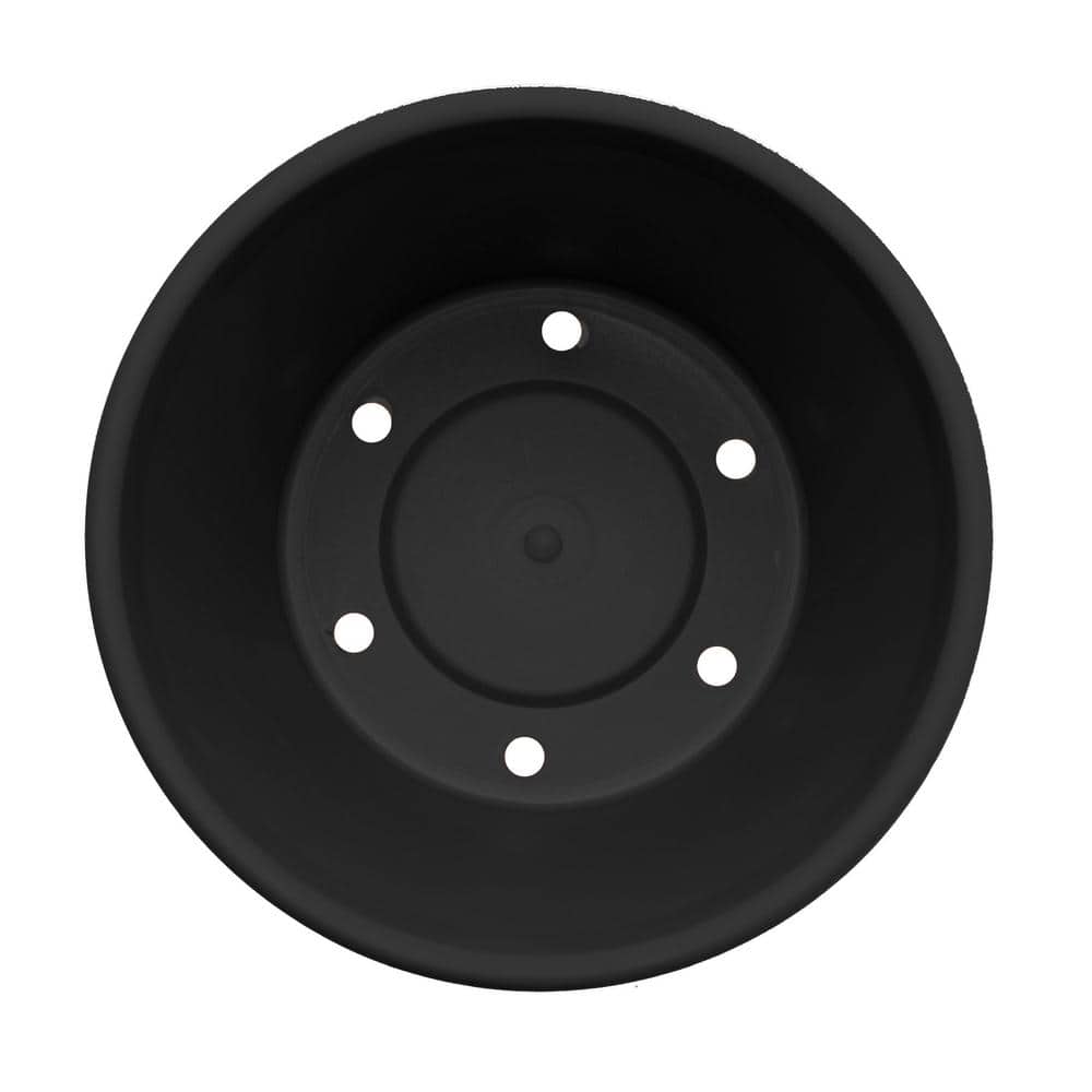 Bloem 16" Black Tapered Resin Planter with Drainage Holes