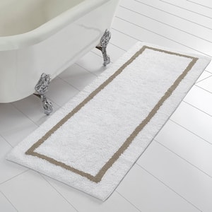 Taupe Reversible Contrast Stripe Bath Runner