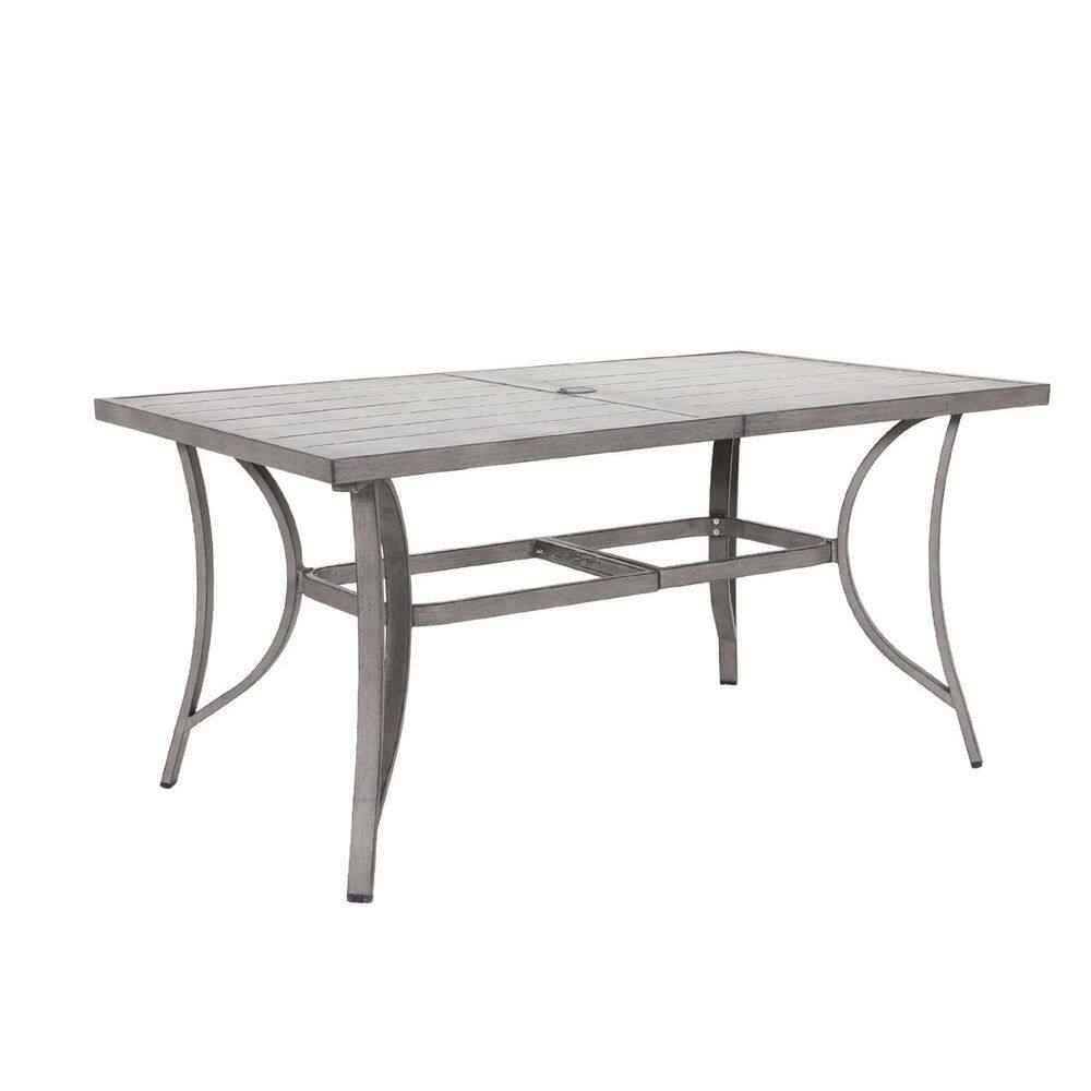 Gray Metal Outdoor Dining Table