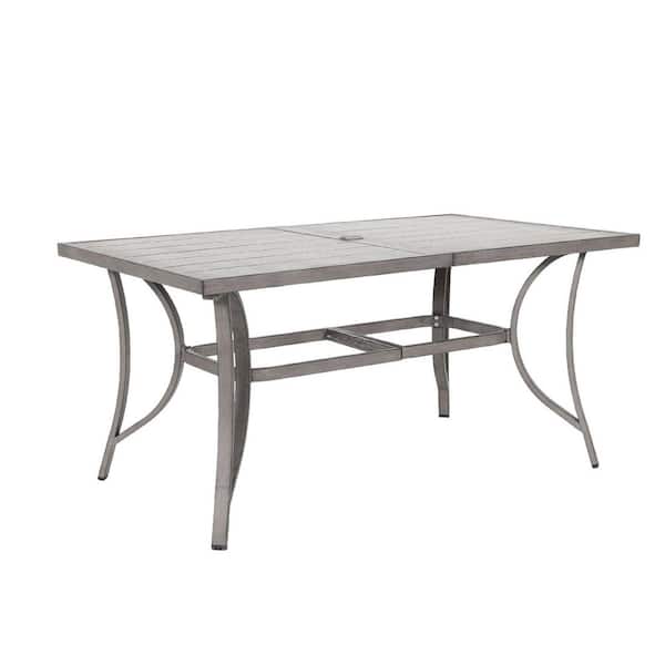 Boosicavelly Gray Metal Outdoor Dining Table