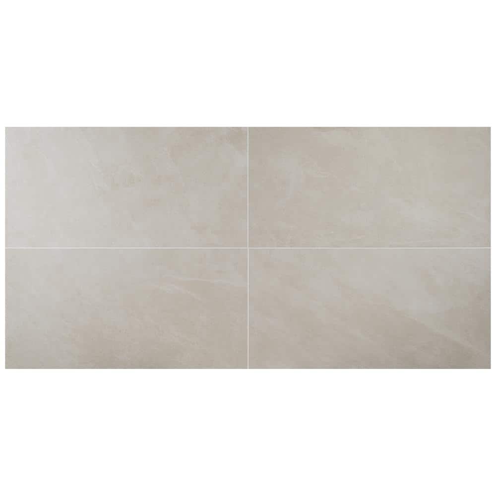 Linen White Large Format Matte Porcelain Tile 24x48