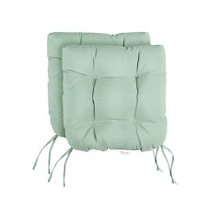 Sunbrella Canvas Spa Tufted Chair Cushion Round U-Shaped Back 16 x 16 x 3 (Set of 2)
