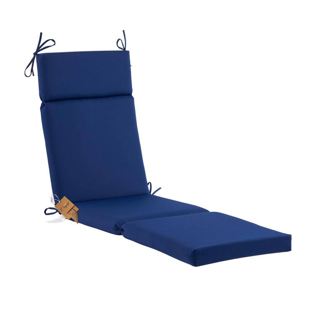 Outdoor Chaise Lounge Tufted Cushion with Ties, Replacement Wicker Chair C