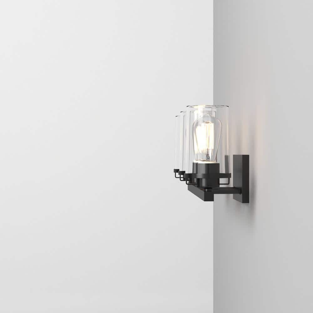Jedrek 24" Black Aluminum 3-Light Bath Vanity