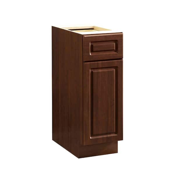 Heartland Cabinetry Heartland Ready to Assemble 12x34.5x24.3 in. Base Cabinet with 1 Door and 1 Drawer in Cherry
