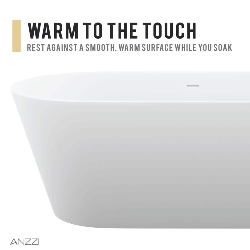 Rossetto 66.8'' Matte White Solid Surface Freestanding Bathtub