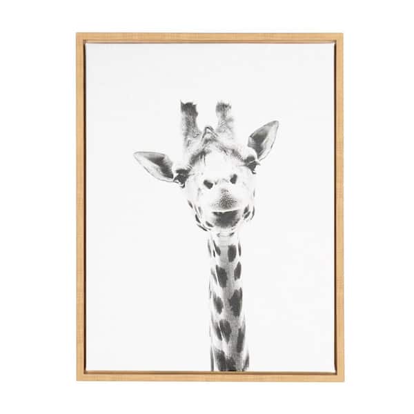 Kate and Laurel Sylvie "Giraffe" by Tai Prints Framed Canvas Wall Art