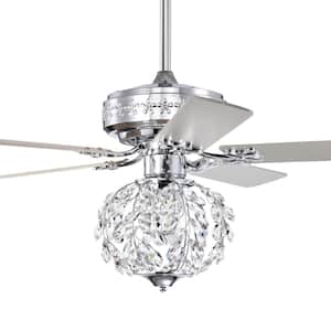Wellas 52 in. 3-Light Indoor Polished Chrome Finish Ceiling Fan with Light Kit and Remote Control