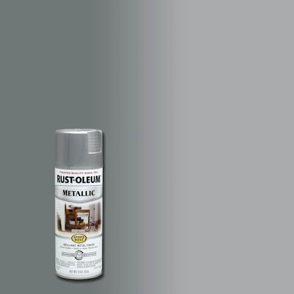 Rust Oleum Stops Rust 11 Oz Metallic Silver Protective Spray Paint 7271830 The Home Depot