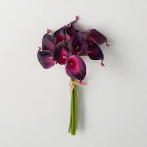 15 in. Artificial Purple Cala Lily Bush