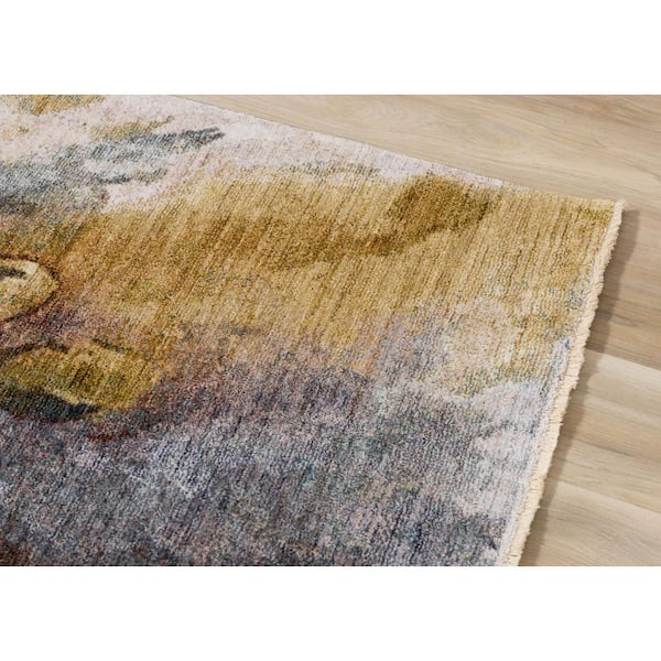 Orenda Collections 5 ft. x 8 ft. Beige Botanical, Organic Indoor Area Rug